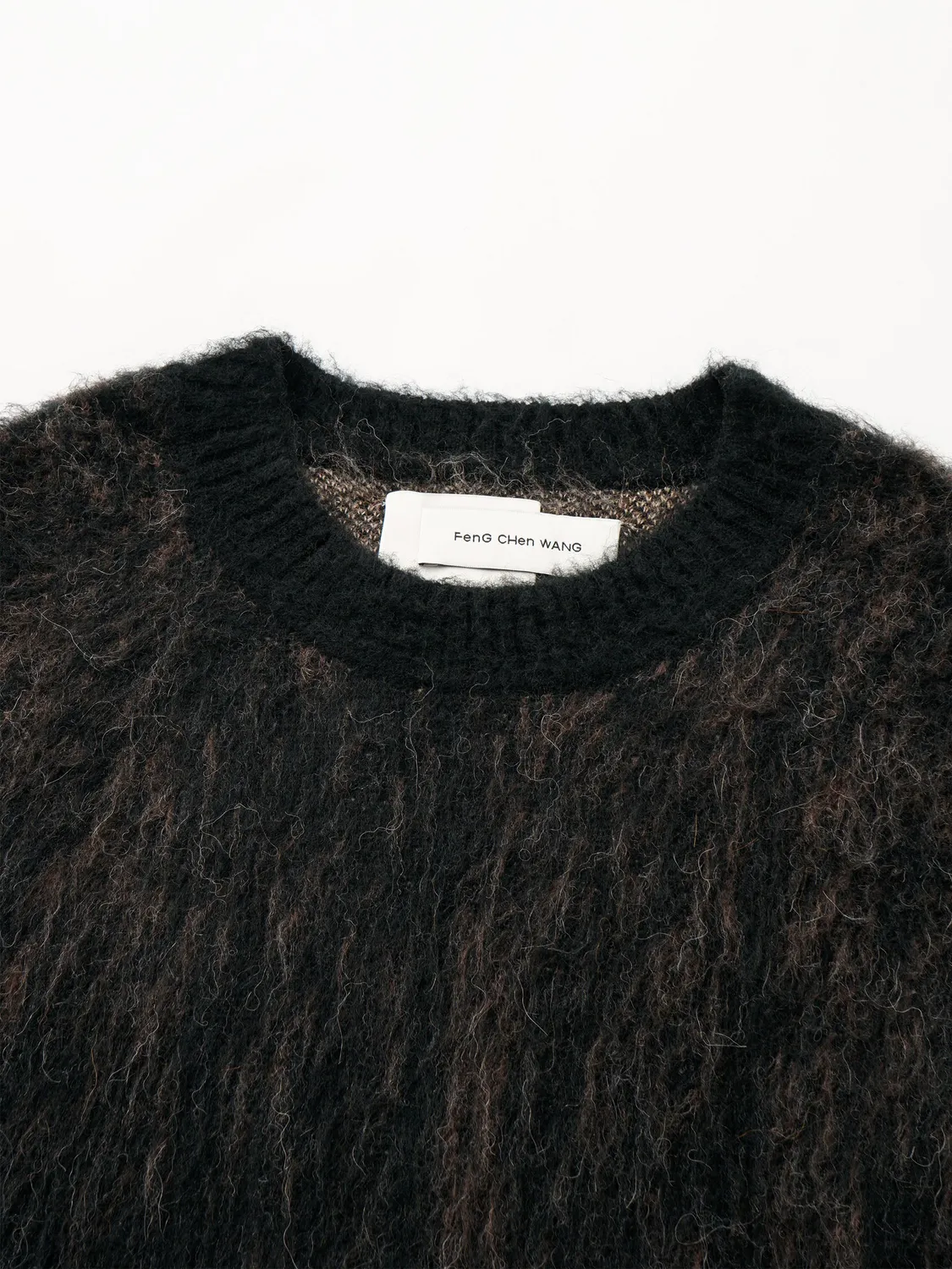 Feng Chen Wang Jacquard striktrøje sort brun