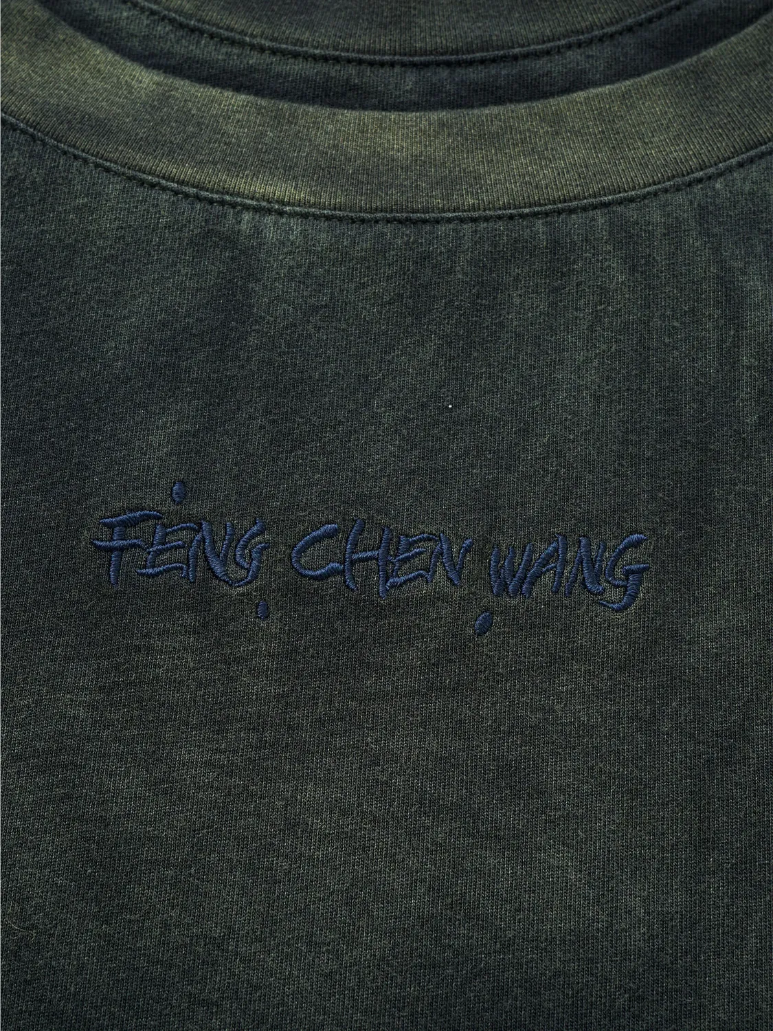 Feng Chen Wang Gradient Tie-Dye Deconstructed langærmet t-shirt blå-sort