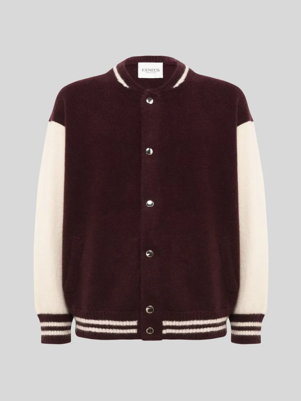 Laneus Cashmere Silk bomberjakke FIG/CREAM kashmir
