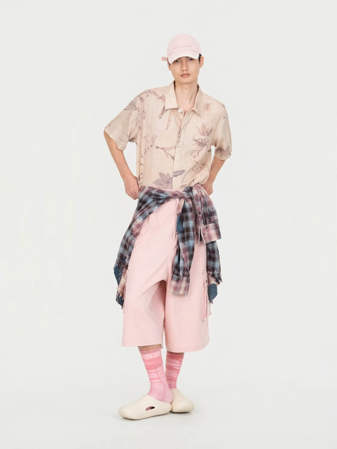 Feng Chen Wang Oversized denim cargo bukser lyserød