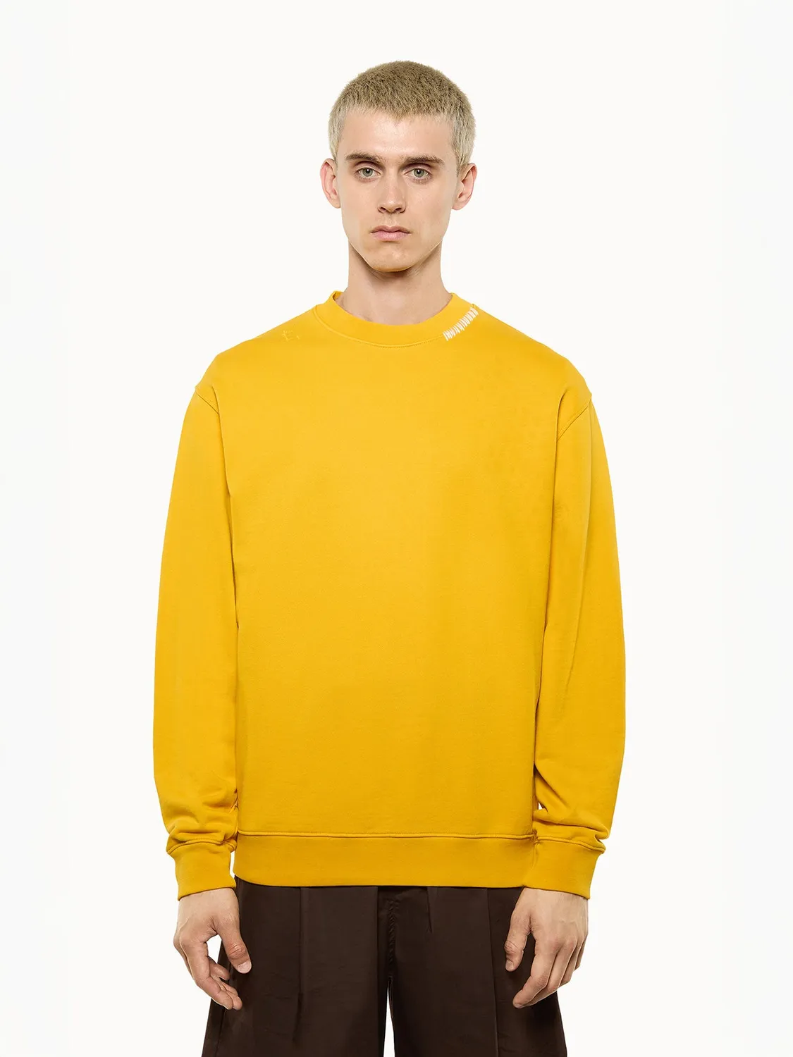 Laneus Crew Neck Cotton Sweatshirt saffron bomuld