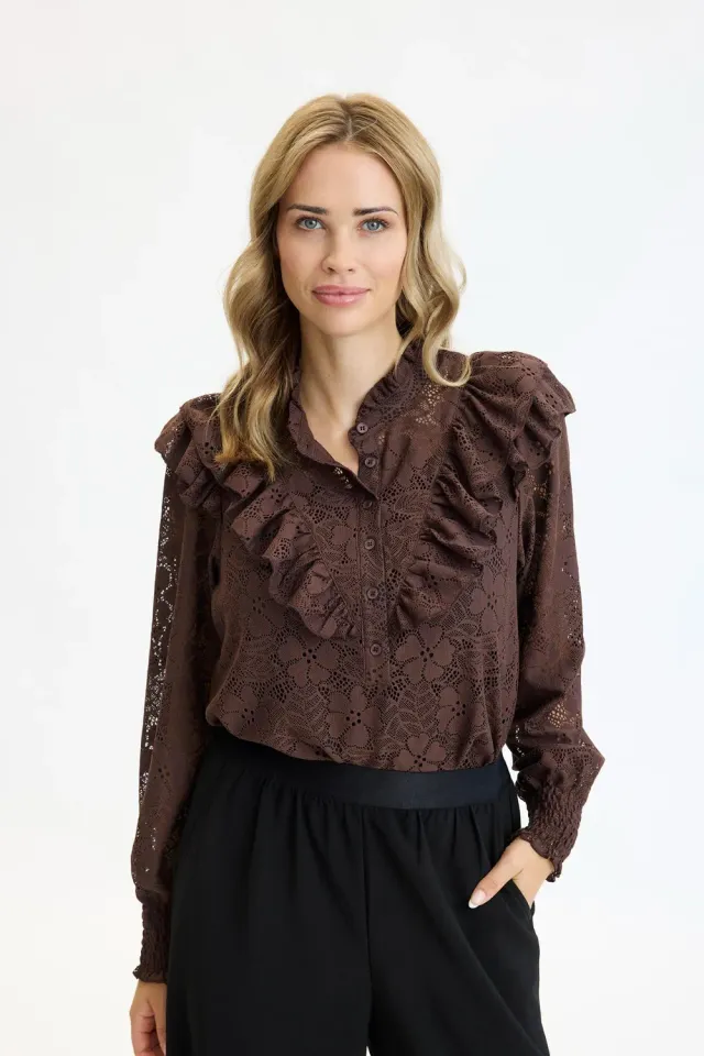 IN FRONT Olympia bluse flæse smock
