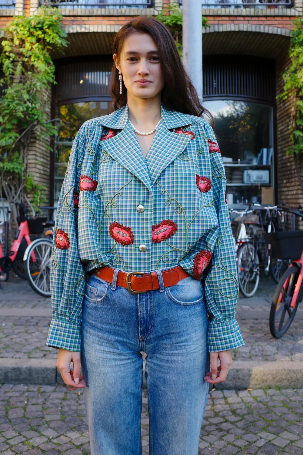 Caro Editions Bonsai Shirt skjorte broderi blomst S L