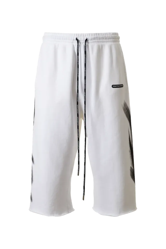Hellstar Blur 3/4 shorts hvid fleece