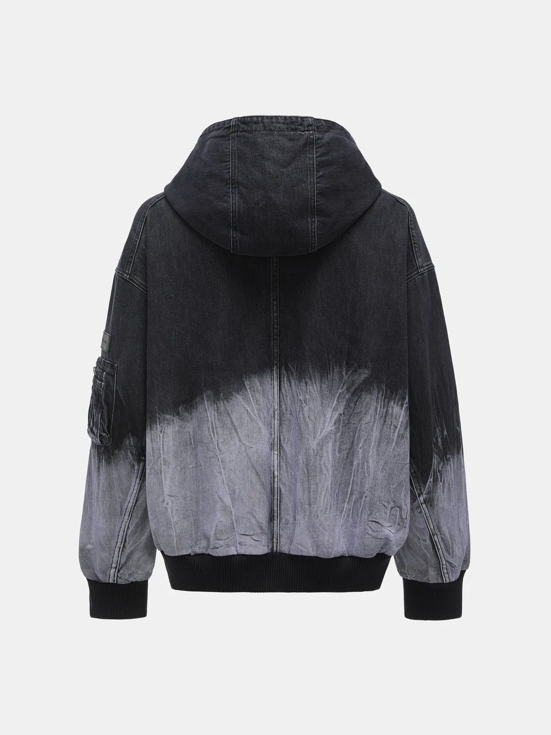 Feng Chen Wang Black Purple Gradient Denim Zip-Up jakke hoodie