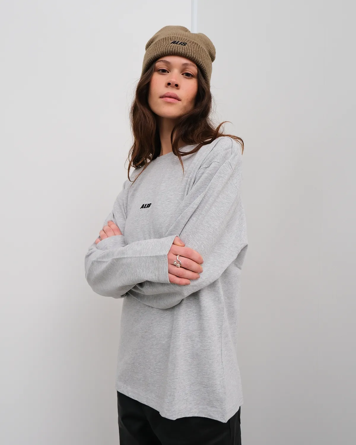 Alis Joshua langærmet t-shirt Grey Melange bomuld