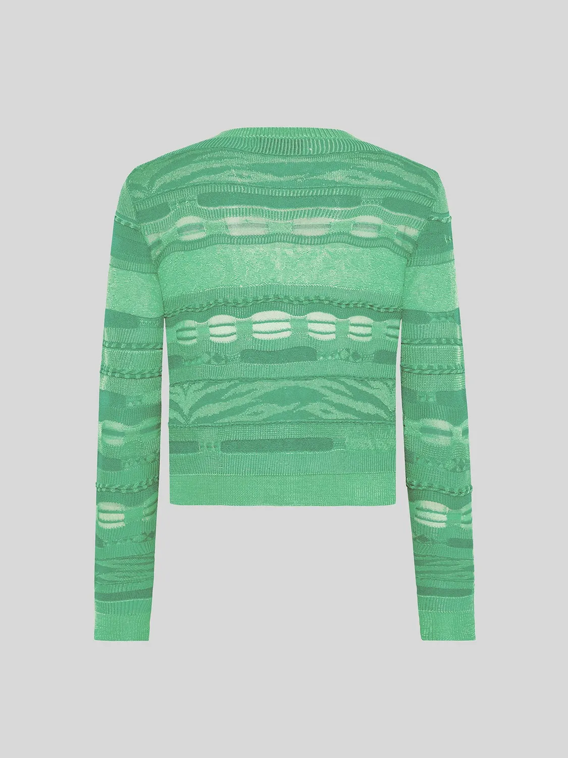 Laneus jacquard cardigan grøn viskose smal