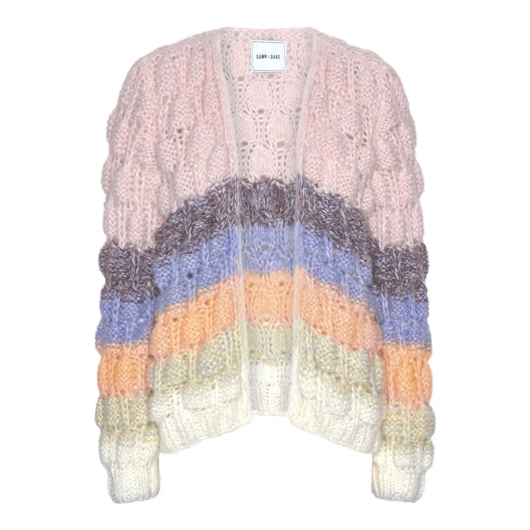 DAWNXDARE Arena Rainbow 820 Pastel Rainbow cardigan mohair
