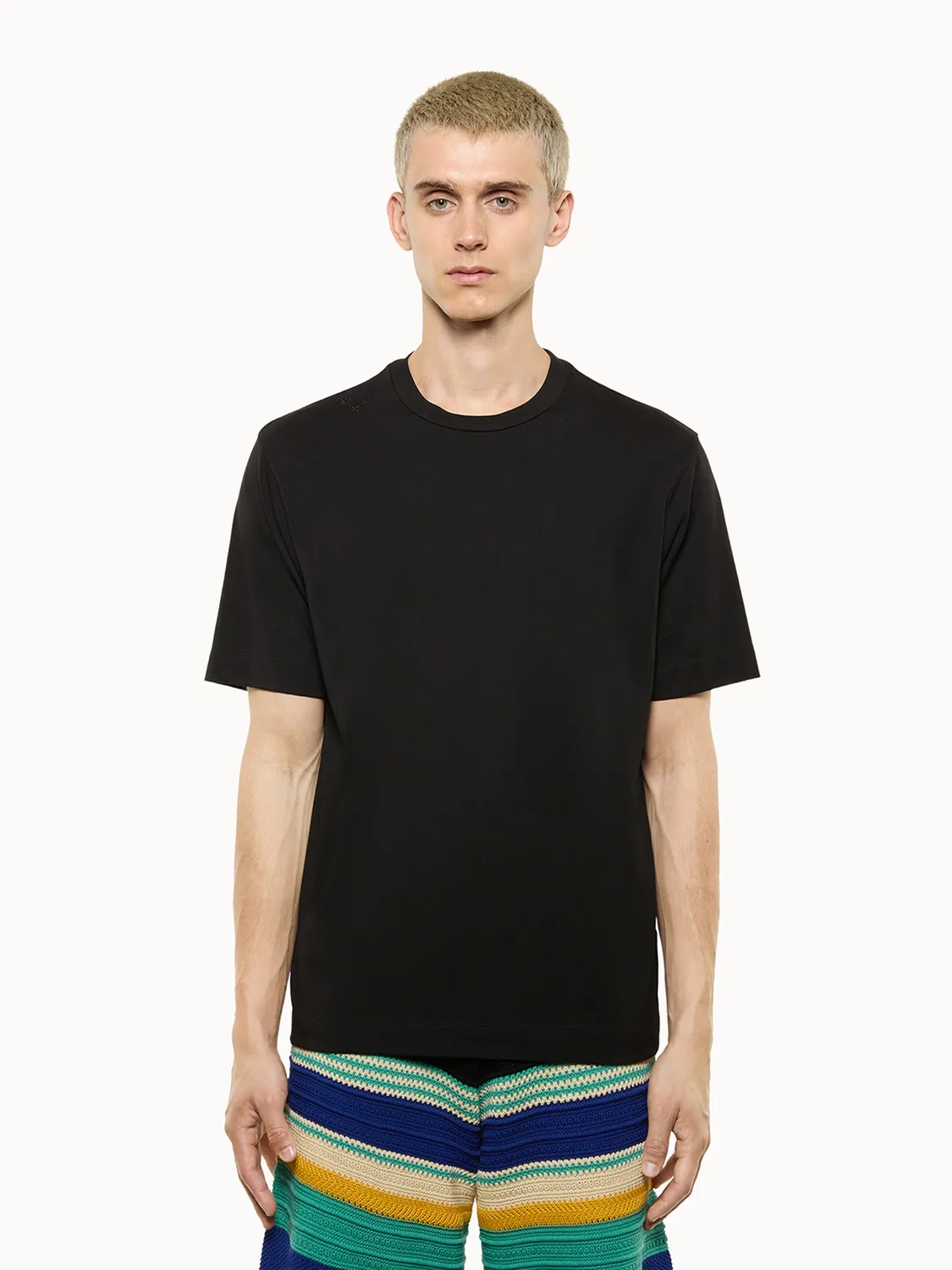 Laneus Oversized t-shirt sort bomuld broderi