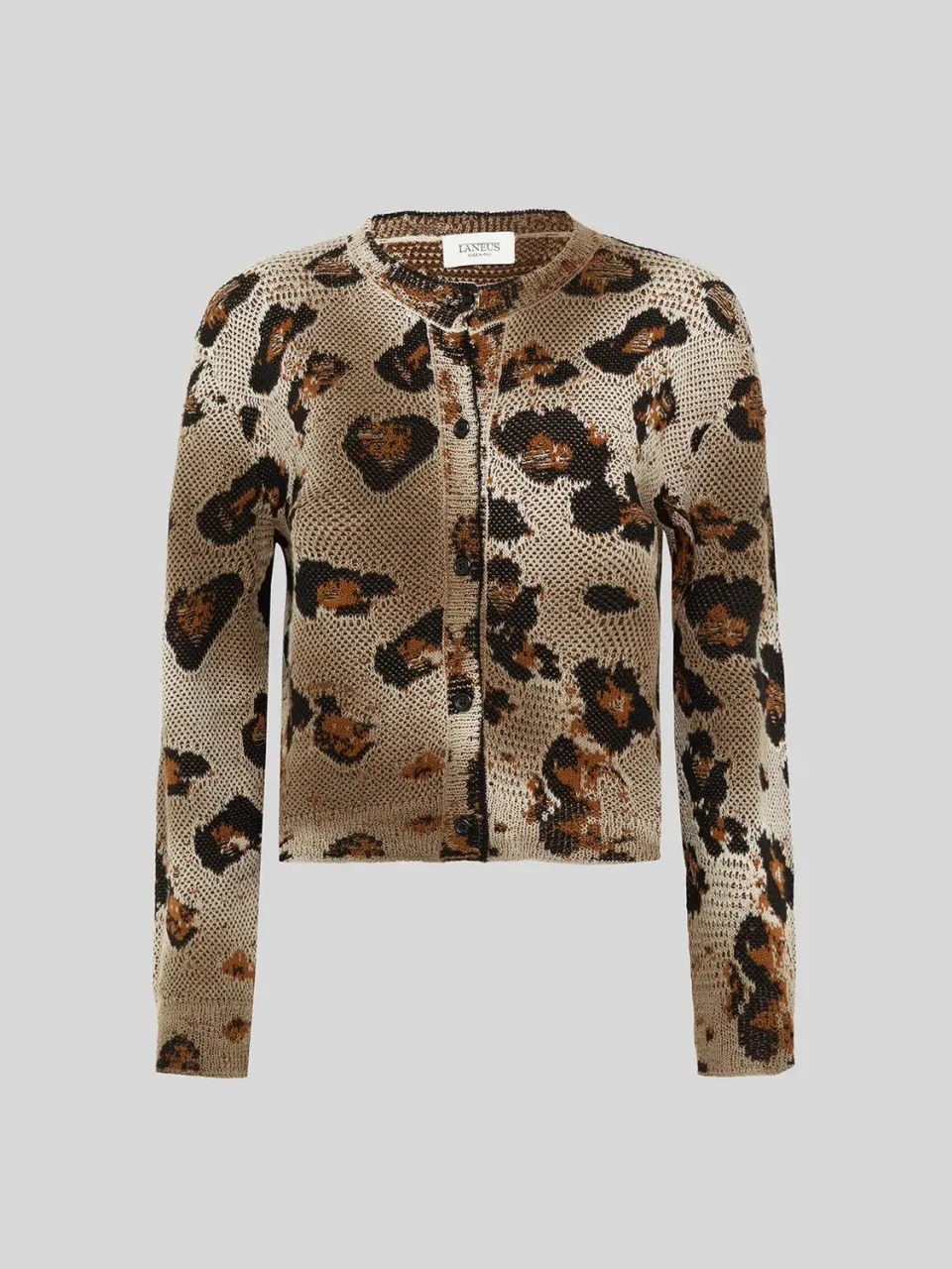 Laneus Animal Print cardigan multicolour bomuld