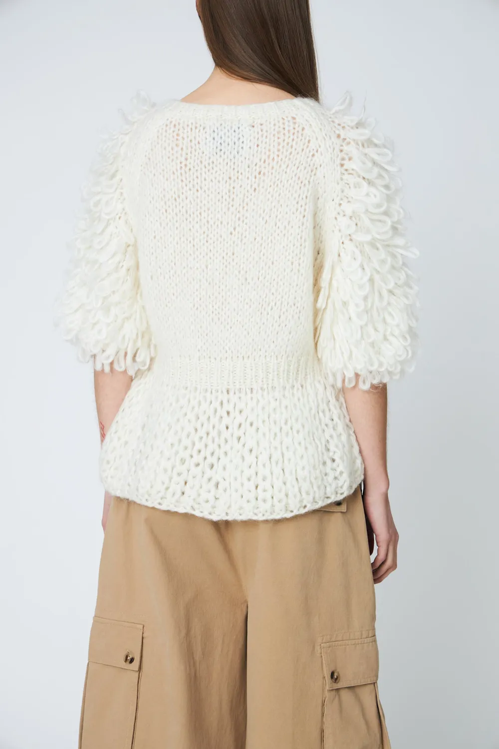 DAWNXDARE ELSIE CREW pullover 102 Chalk mohair