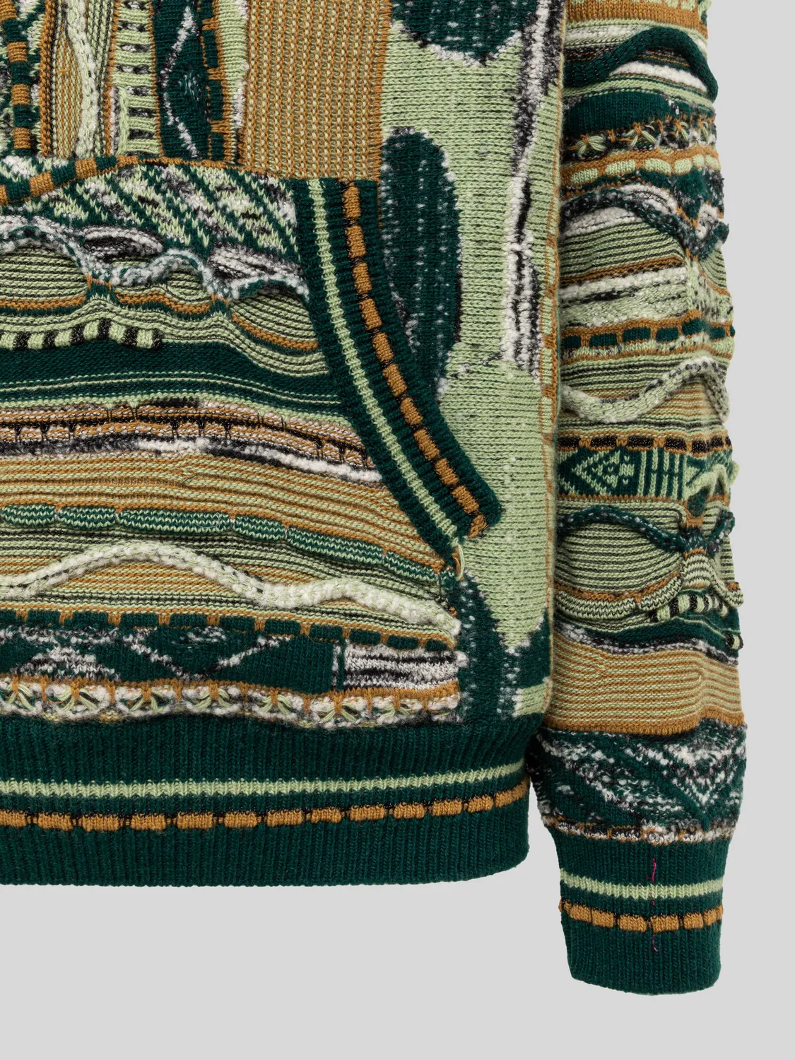 Laneus Boxy Jacquard hoodie grøn merinould