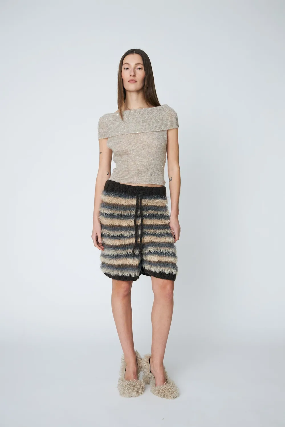 Dawnxdare Carmen 855 Soil shorts håndstrikket brun