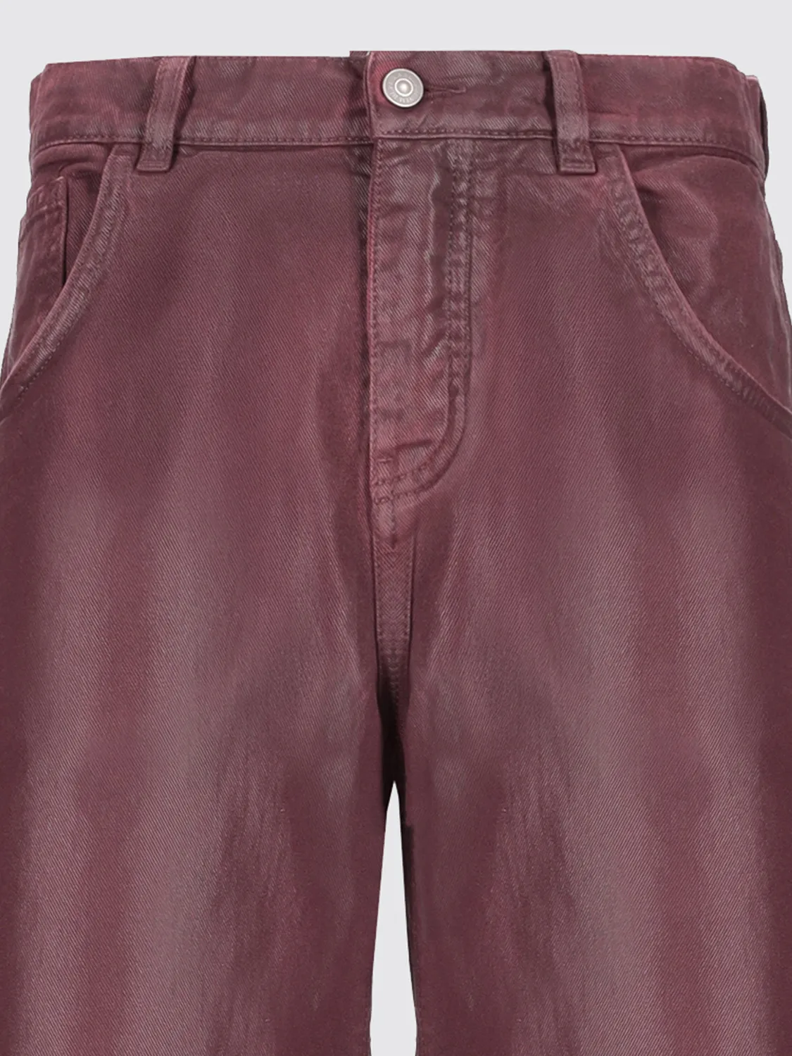 Laneus Baggy jeans bordeaux coated bomuld
