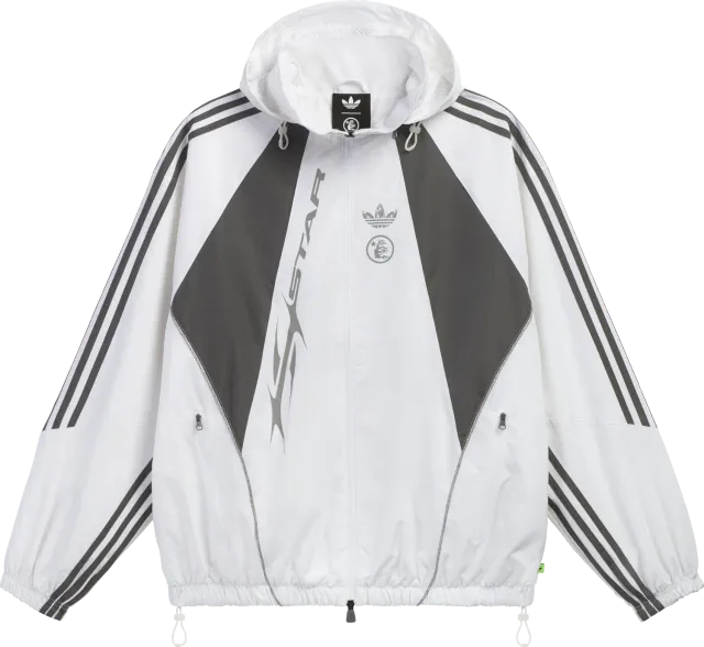Hellstar x Adidas track jacket hvid nylon
