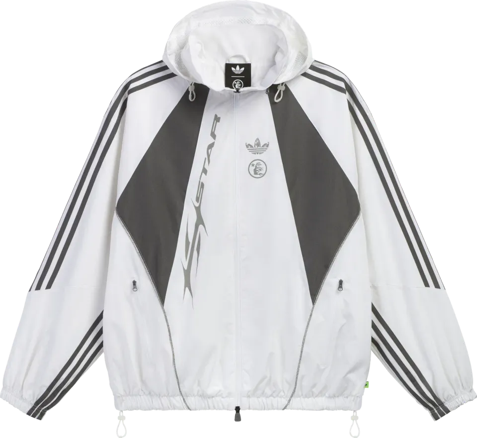 Hellstar x Adidas track jacket hvid nylon