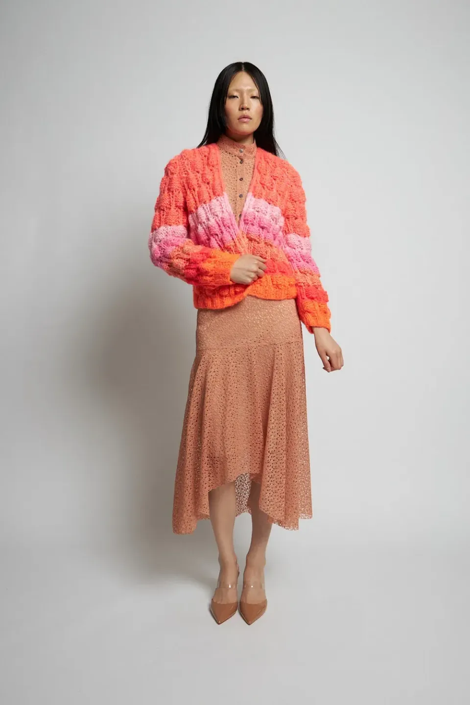 Dawnxdare Arena Rainbow 934 Chili cardigan mohair