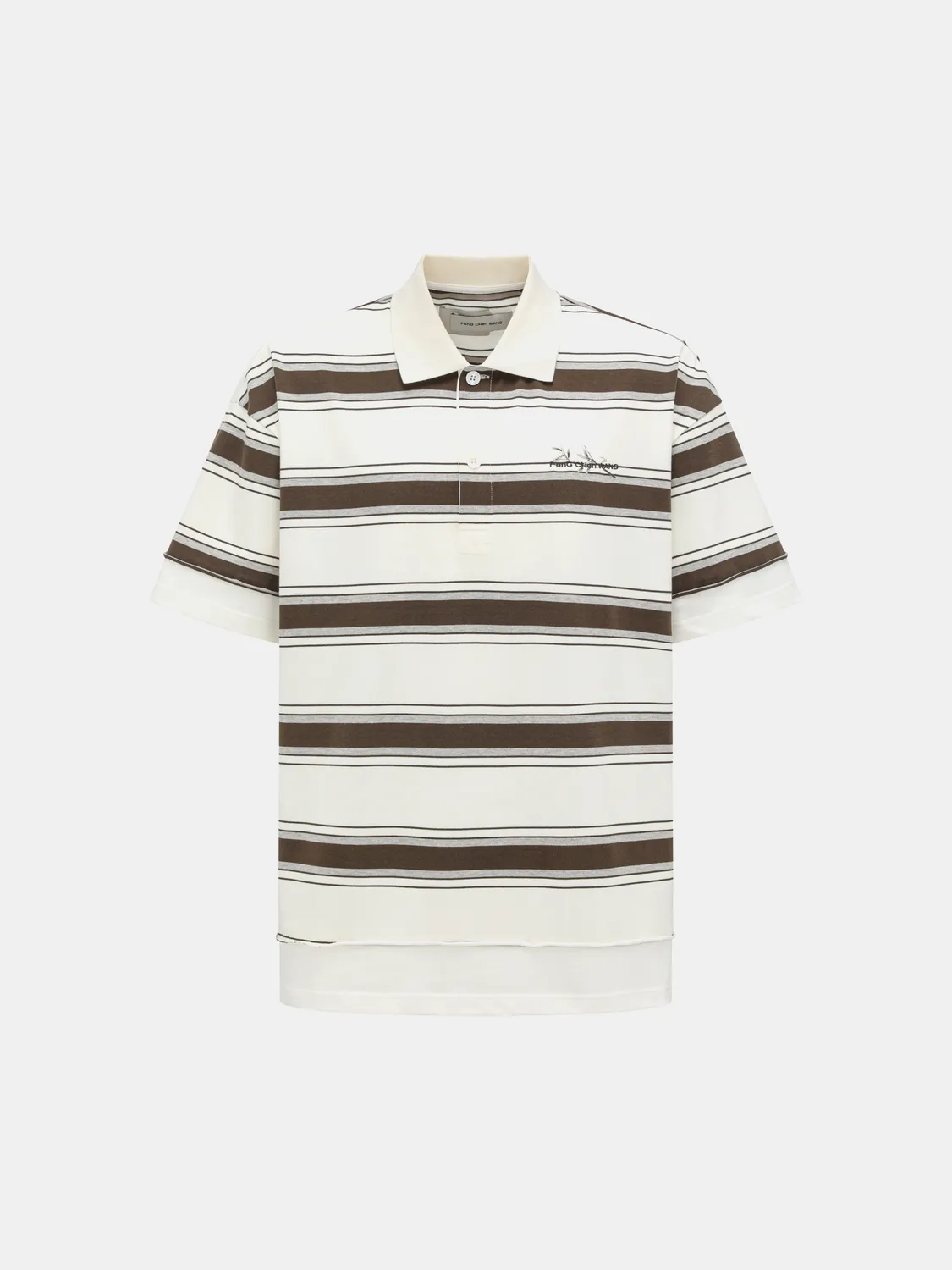 Feng Chen Wang Green Striped Polo poloshirt grøn stribet