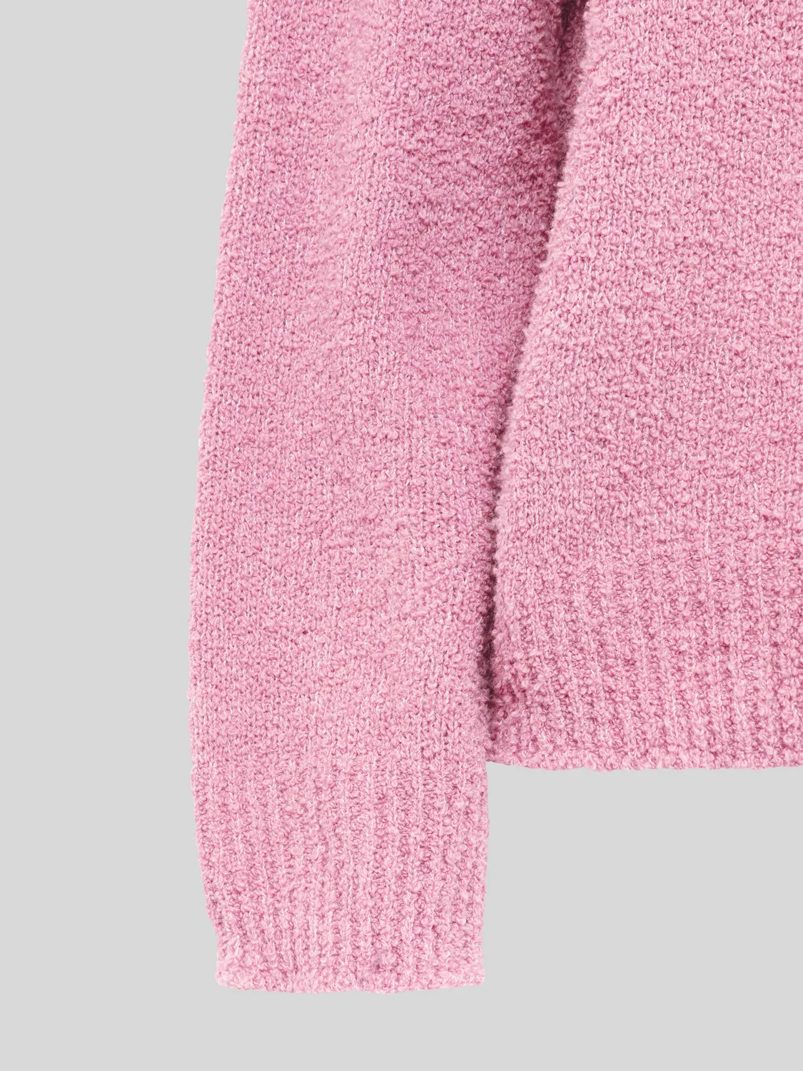 Laneus Boxy Crewneck striktrøje pink uld