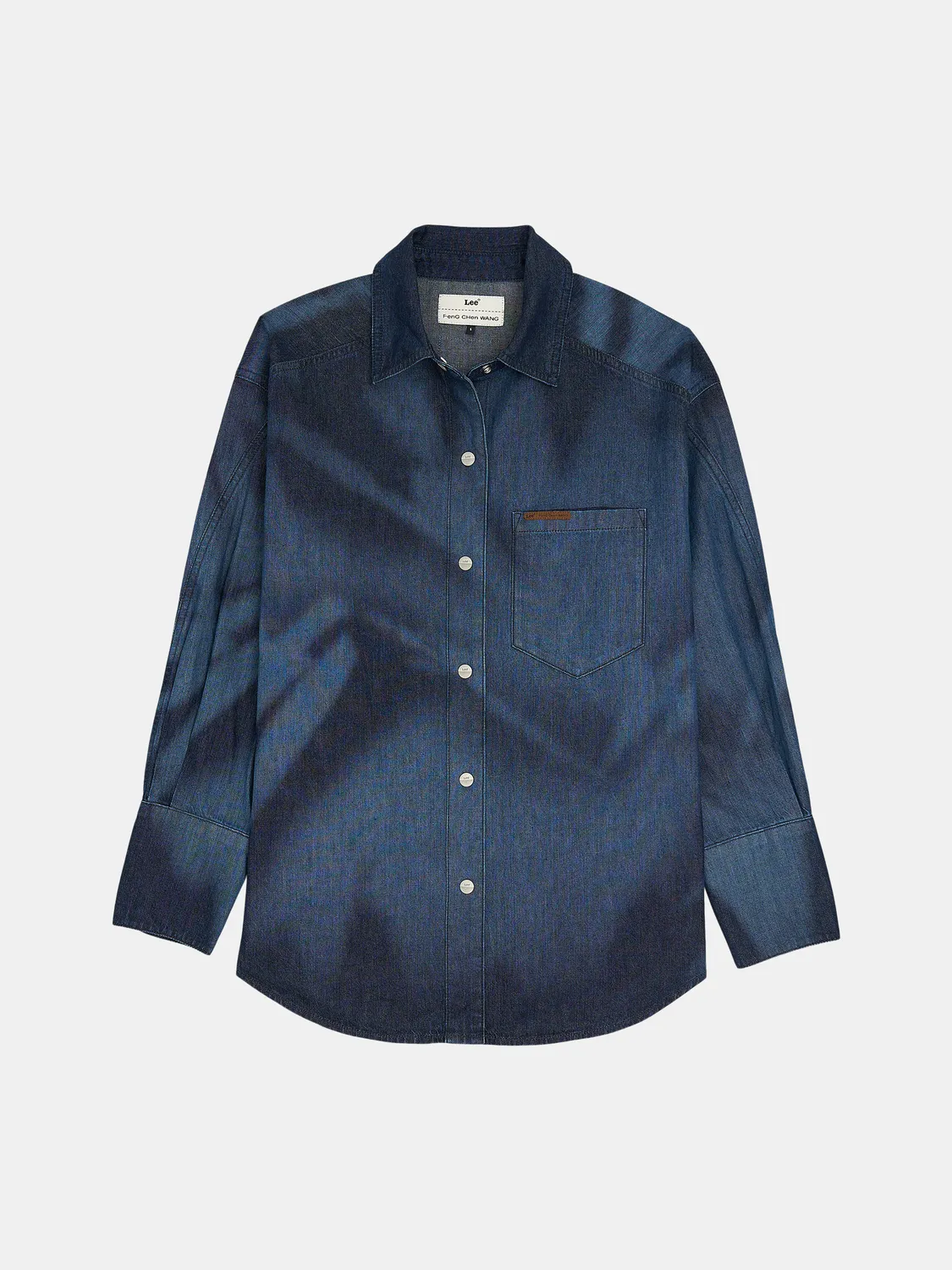 Lee x Feng Chen Wang denimskjorte mørk oversize