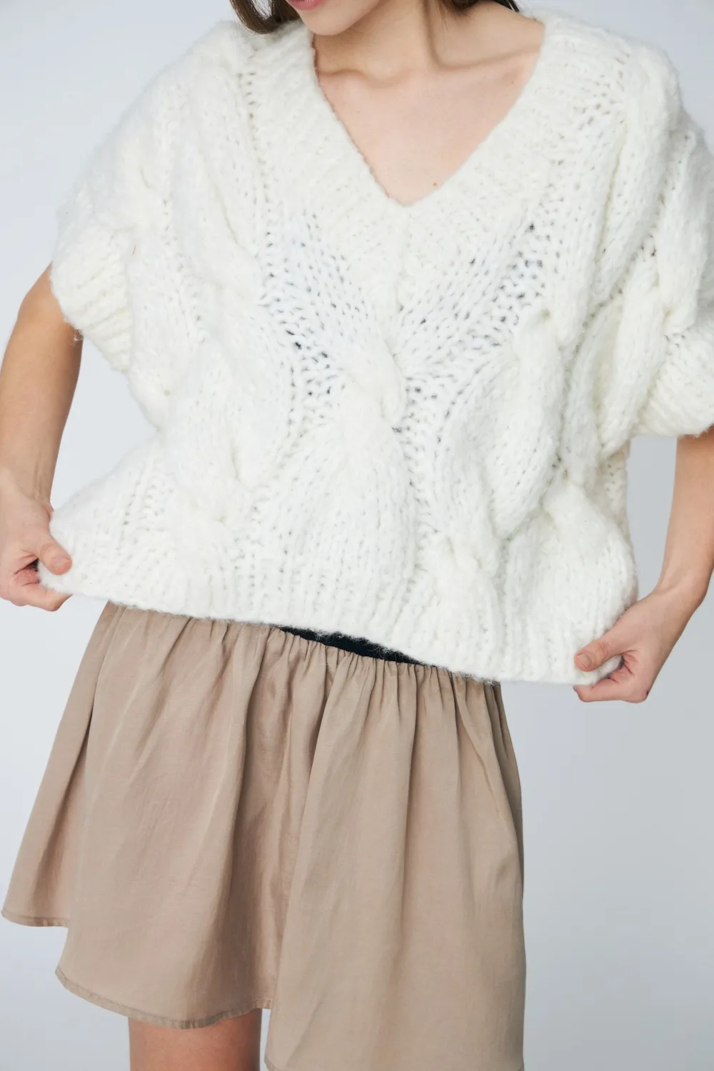 DAWNXDARE Capri Torsade pullover chalk alpakauld