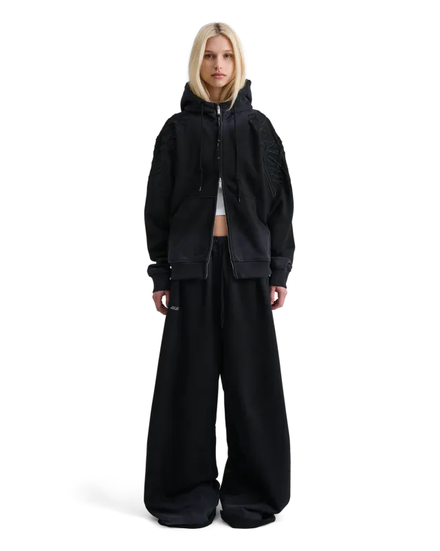 Alis Gyll hættetrøje med lynlås faded black oversized