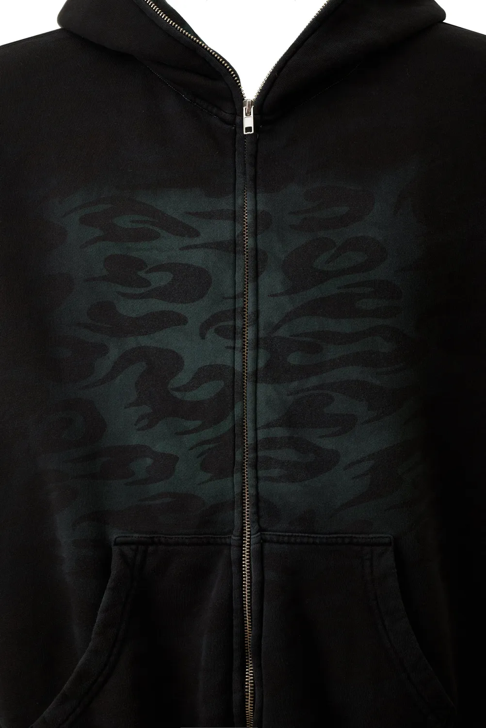 Hellstar Overdye Cheetah zip-hoodie grøn fleece