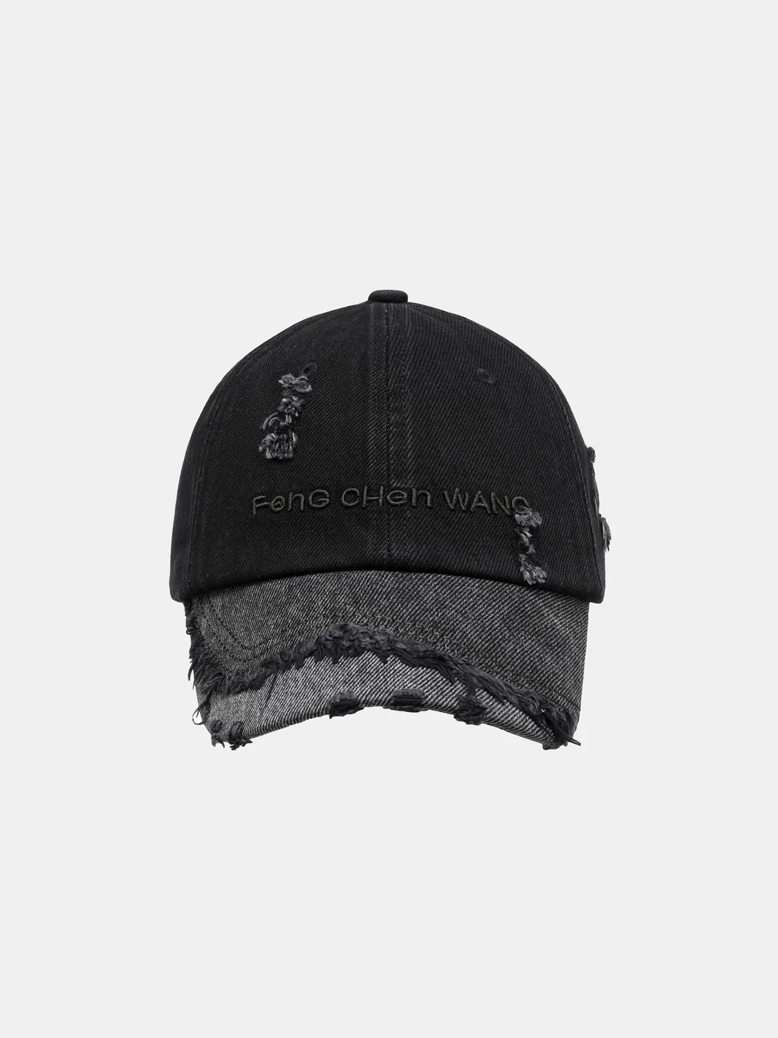 Feng Chen Wang Panelled Denim baseball kasket one size grå sort