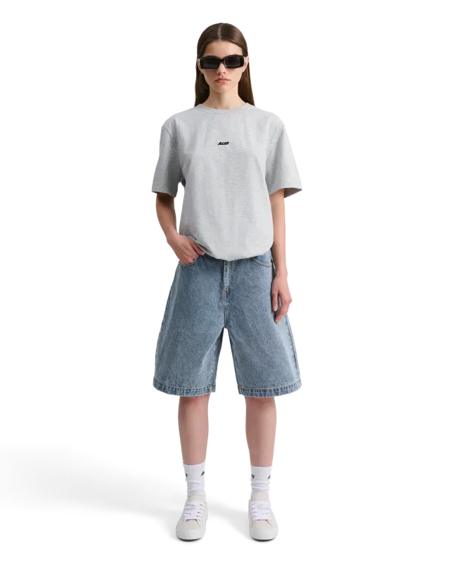 Alis Jeron t-shirt gråmeleret – cropped bomuld
