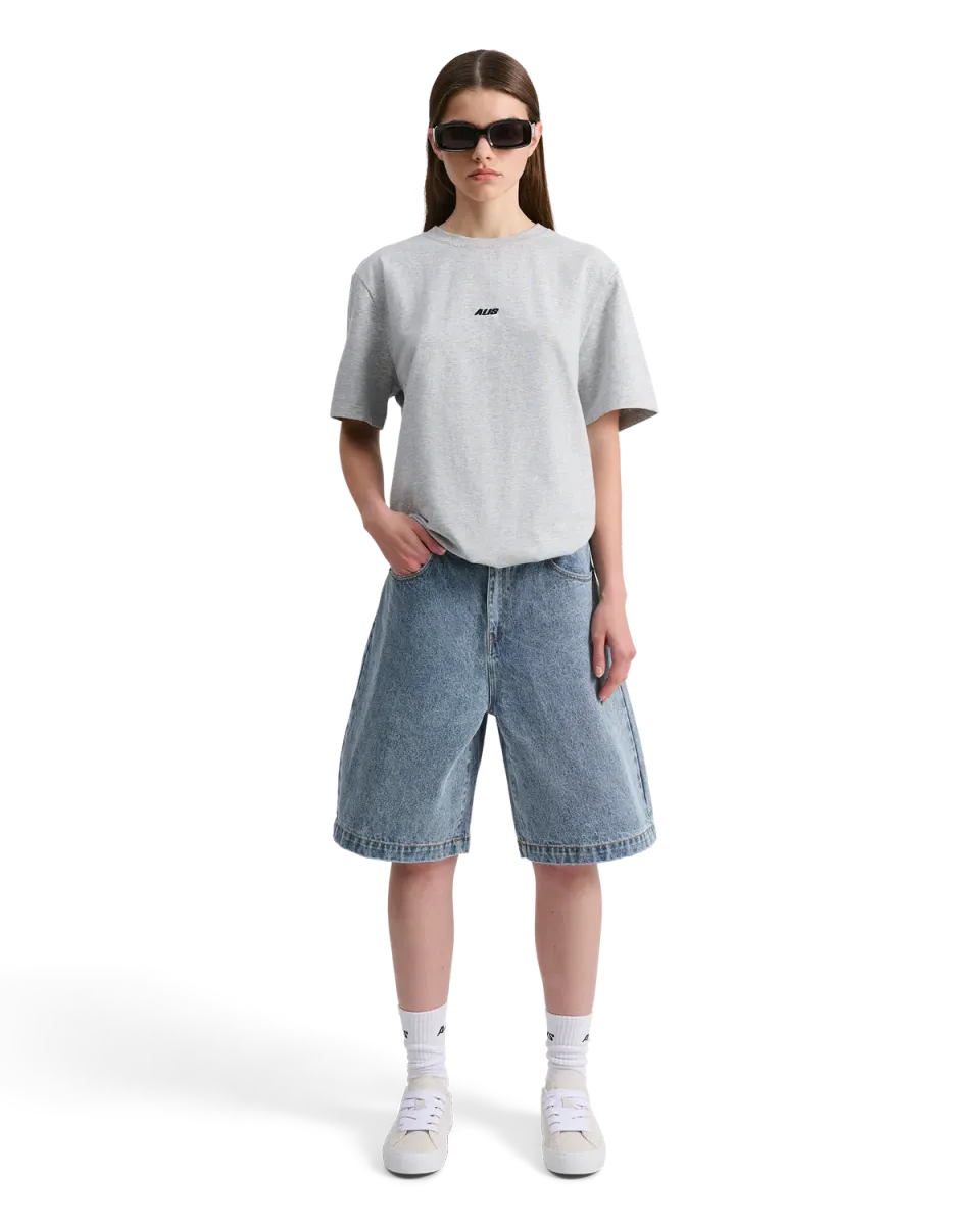 Alis Jeron t-shirt gråmeleret – cropped bomuld