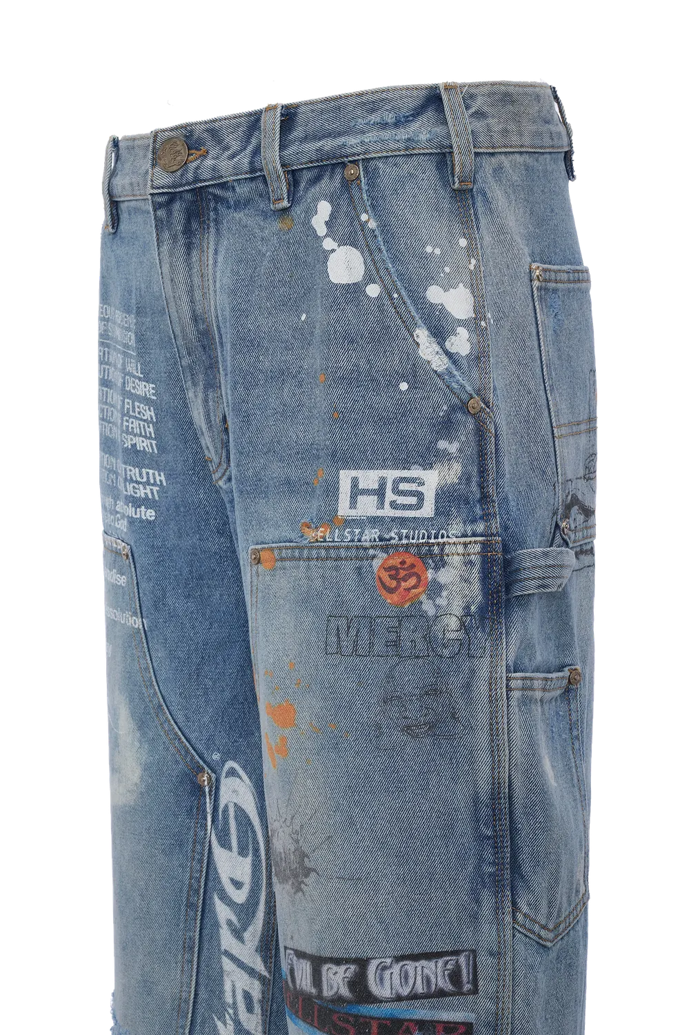 Hellstar Studios Scribble Carpenter denimshorts blå