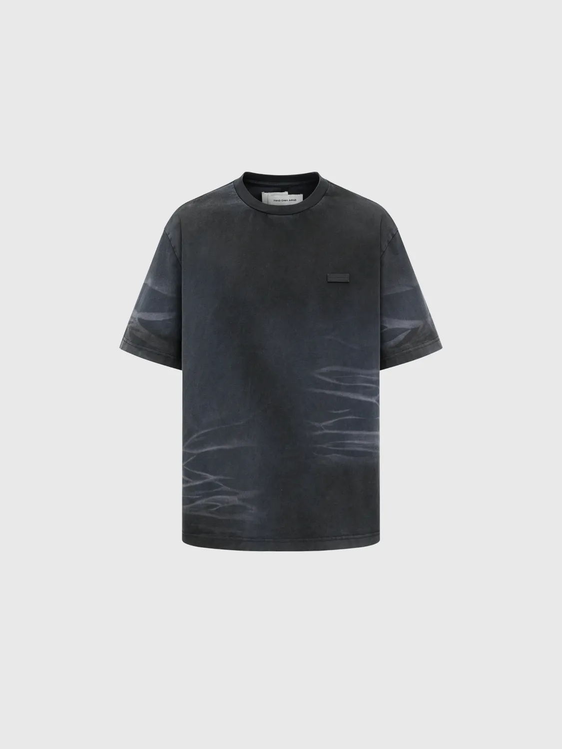 Feng Chen Wang Washed Spray-Dyed T-shirt mørk navy bomuld