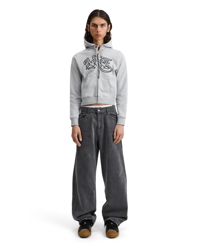 Alis Bam jeans washed grey wide fit bomuld