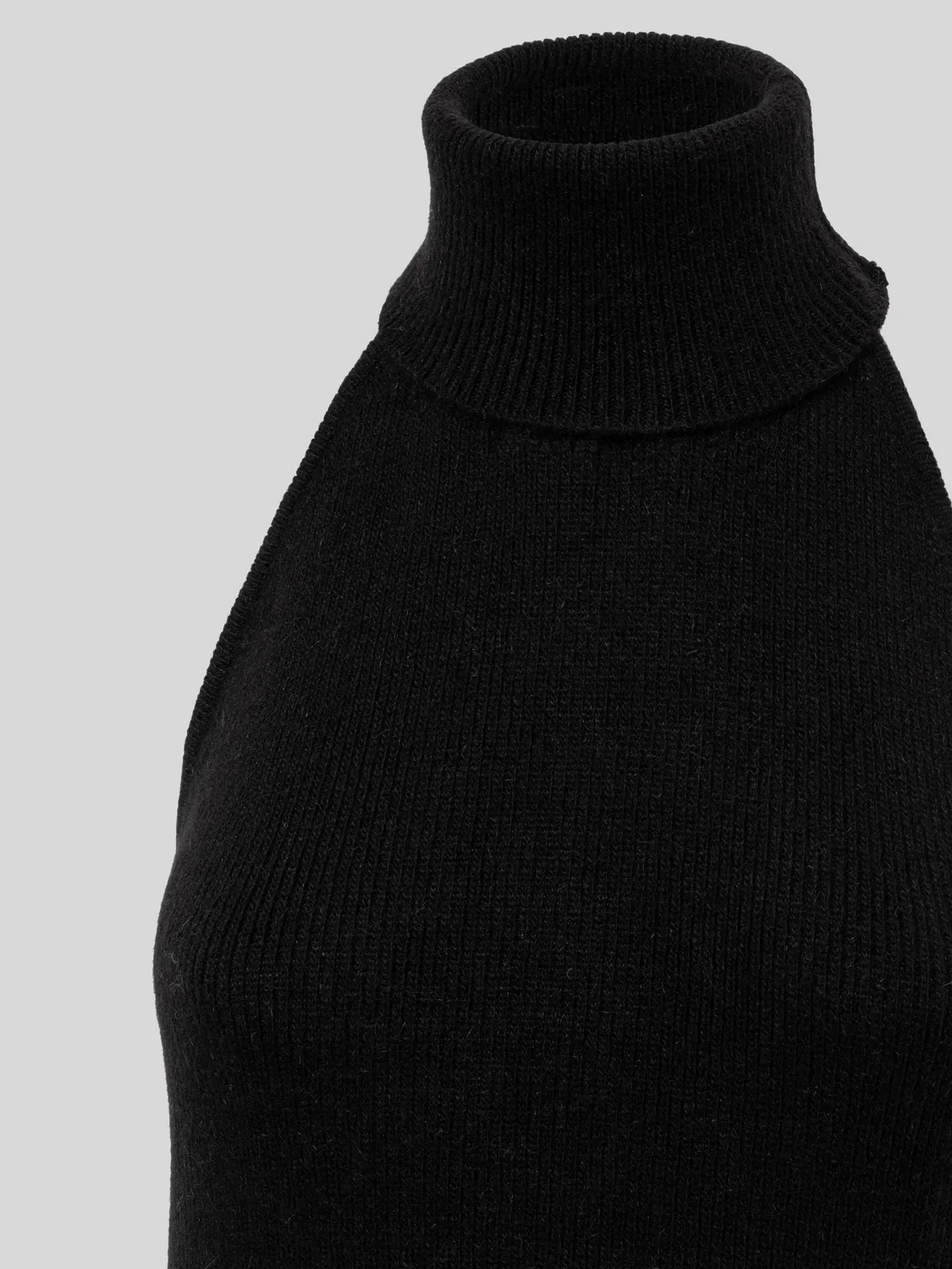 Laneus halterneck minikjole uld angora sort