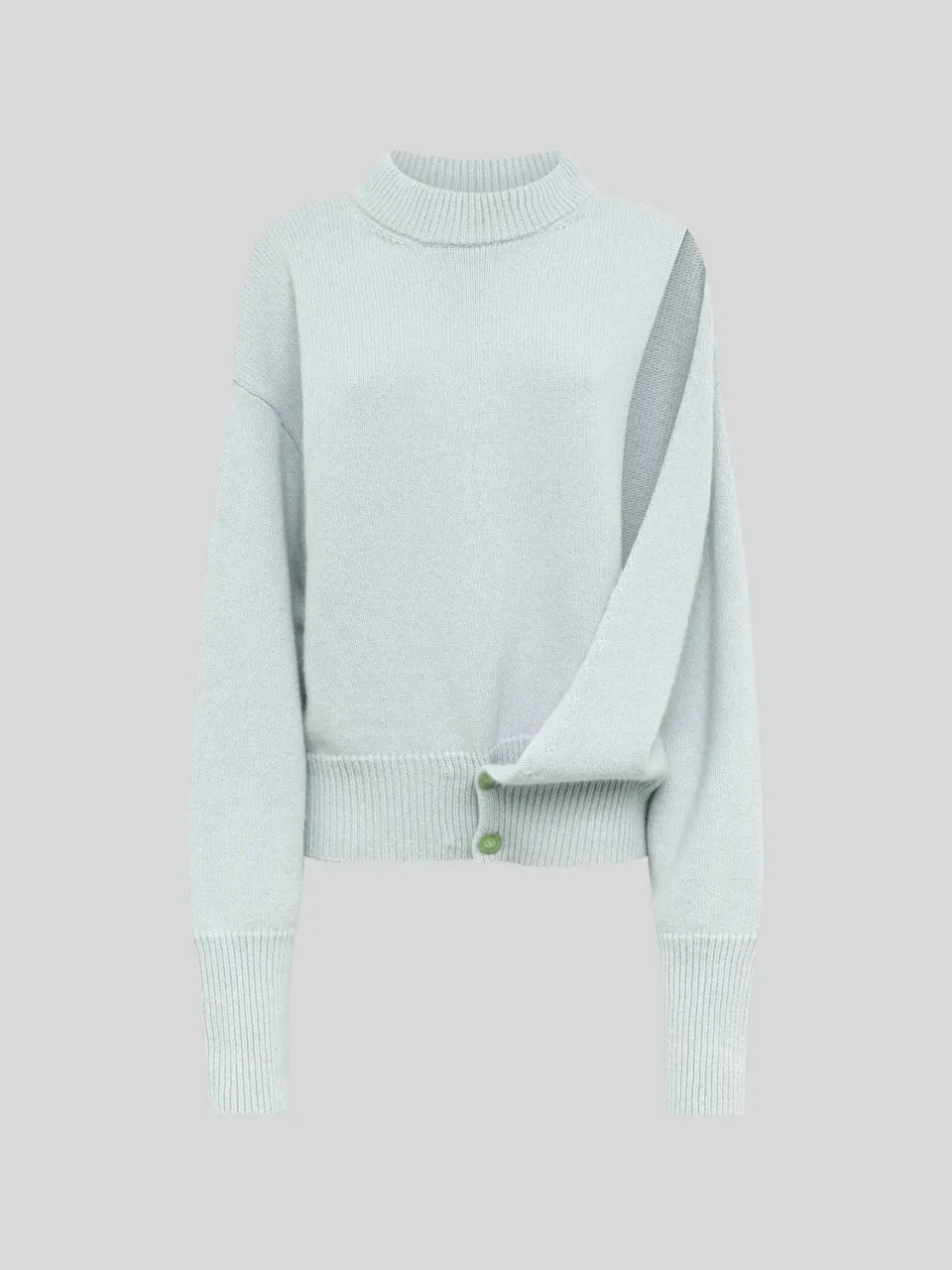 Laneus Asymmetric Box striktrøje salvie uld angora