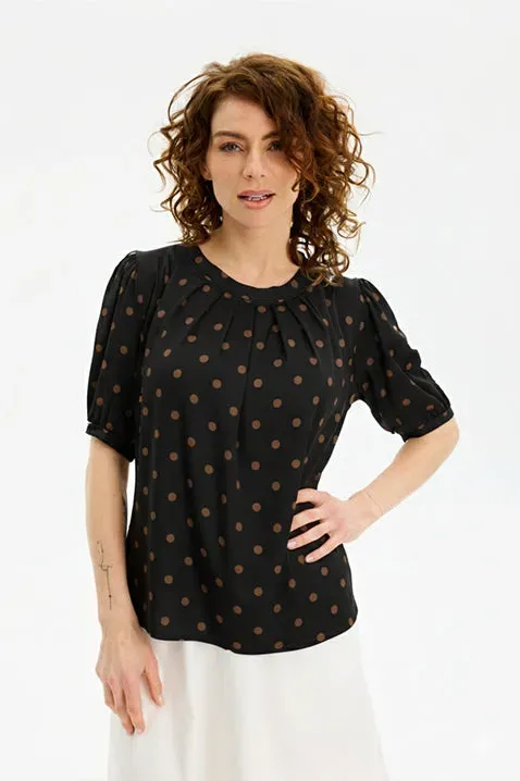 IN FRONT Grazia bluse halve ærmer jersey