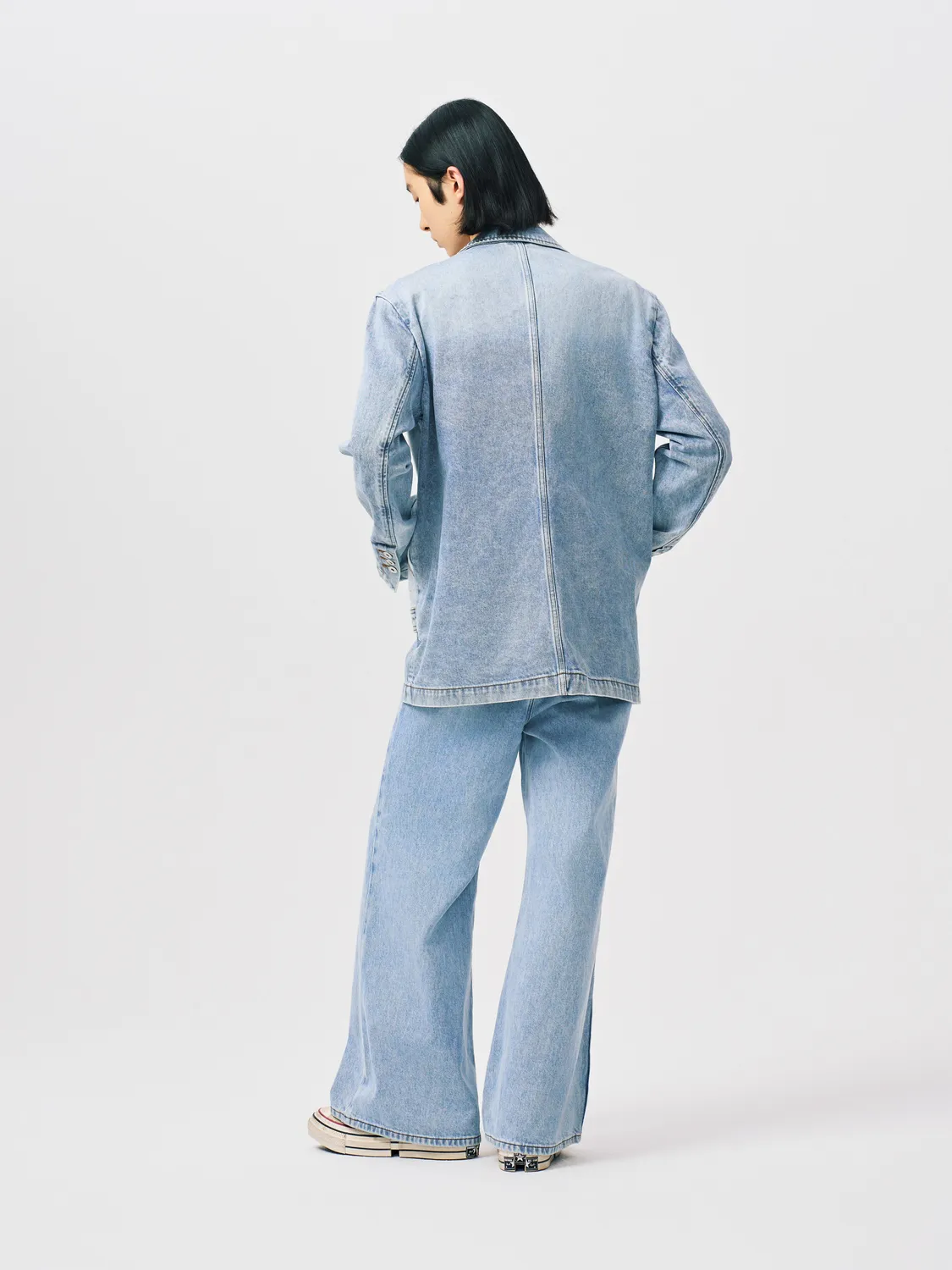 Feng Chen Wang Cross Waistband Jeans straight leg krydset