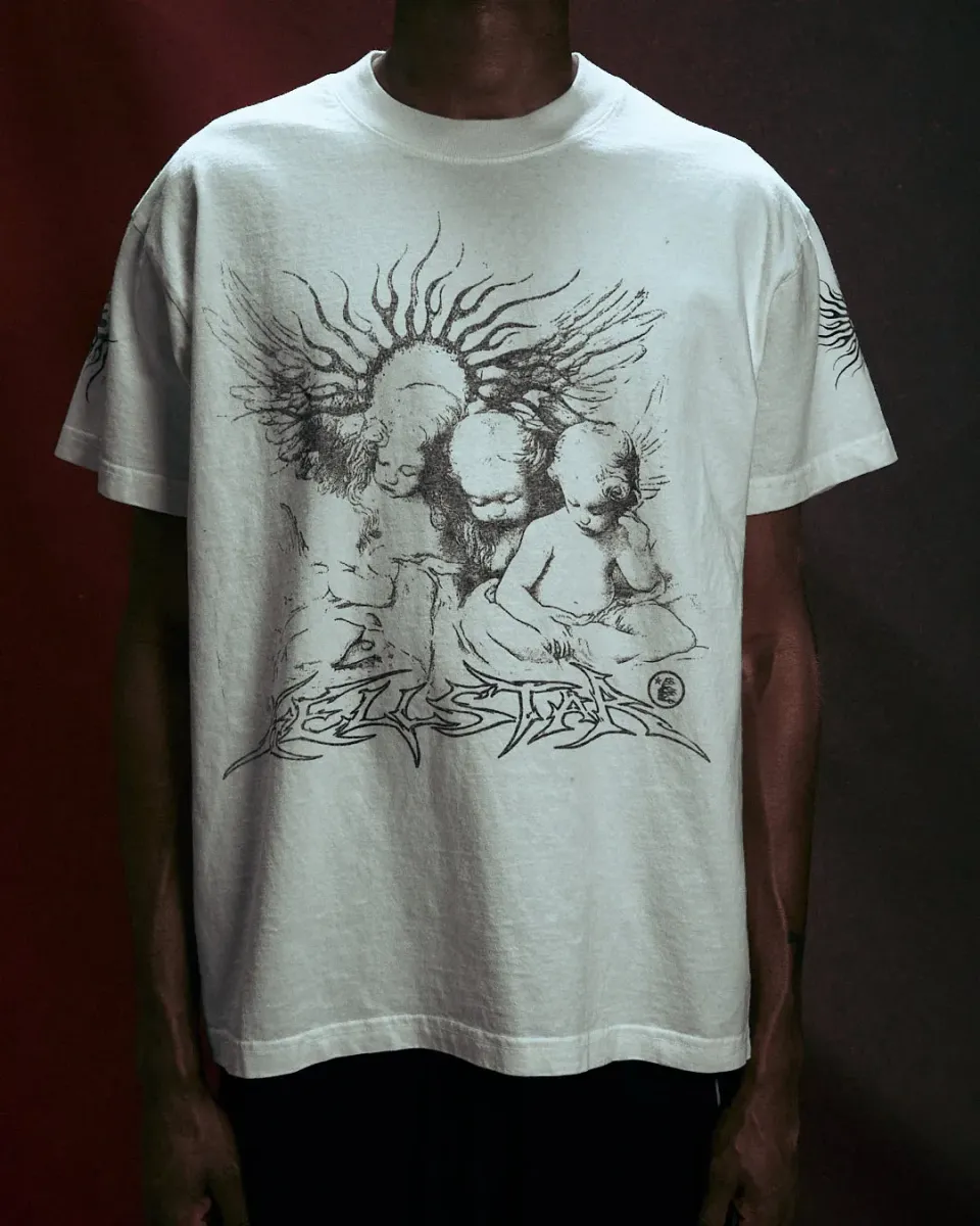 Hellstar Angel Wings t-shirt hvid bomuld