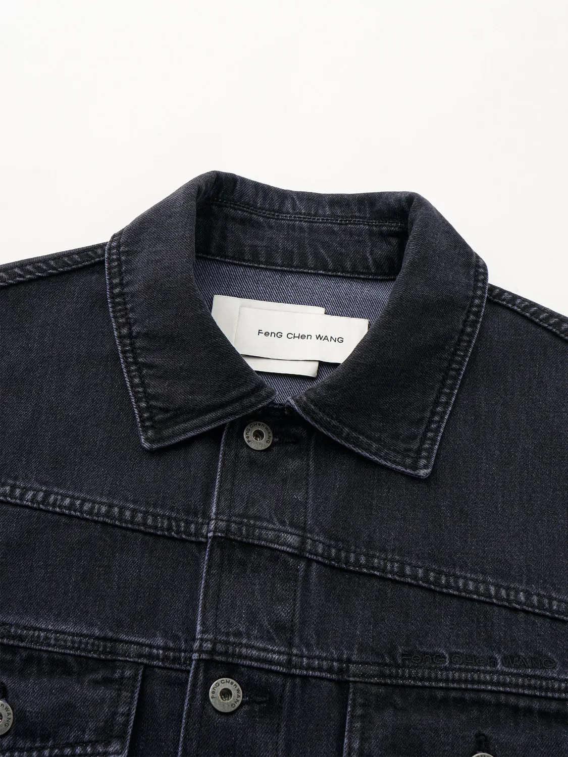 Feng Chen Wang gradient denimjakke sort lilla
