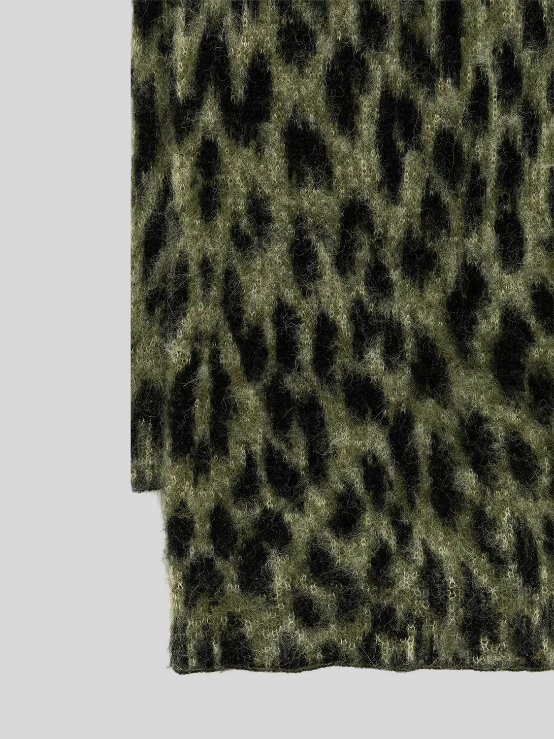 Laneus Brushed Spotted strikket tørklæde grøn alpaka