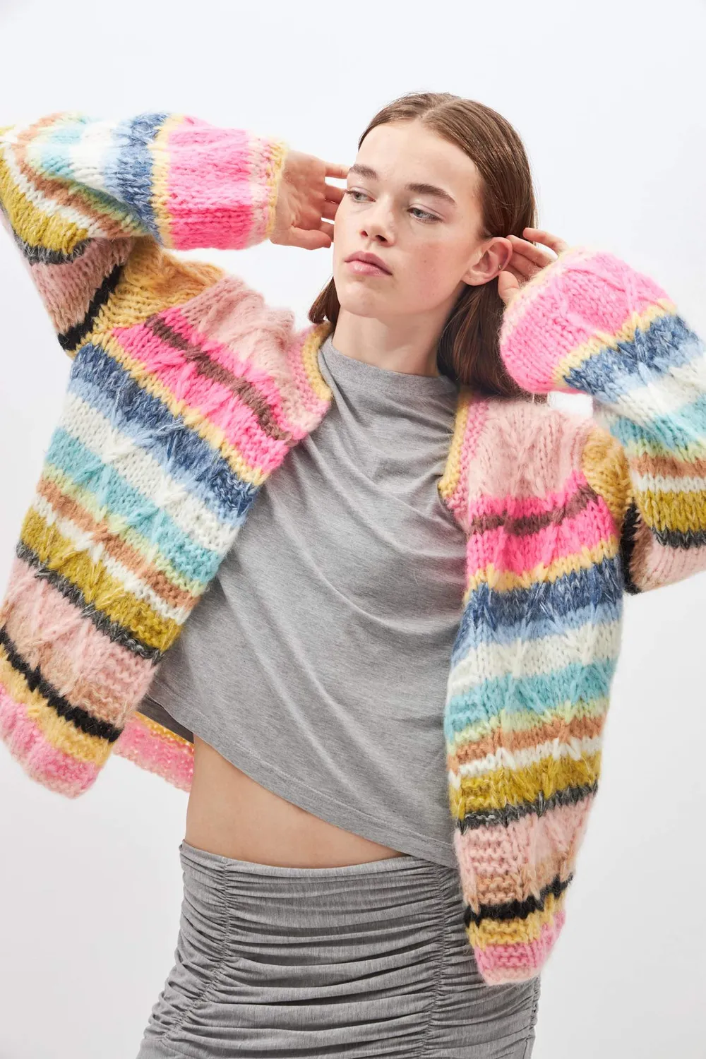 Dawnxdare Gabi cardigan multi mohair cropped