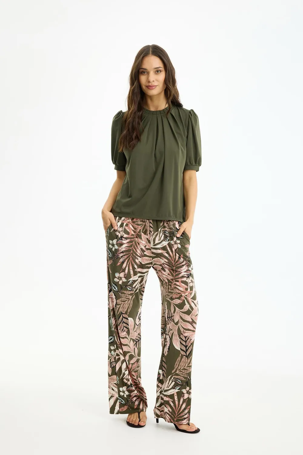 IN FRONT Grazia bluse korte ærmer jersey