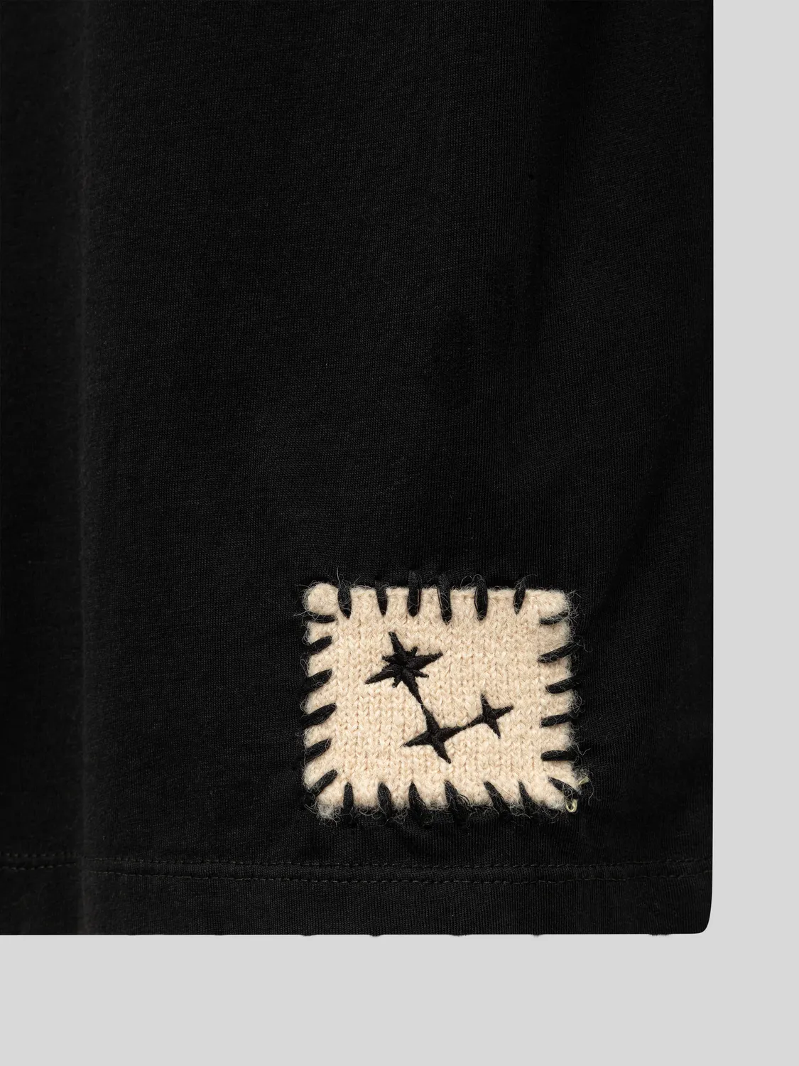 Laneus Destroyed Boxy T-shirt sort bomuld XS