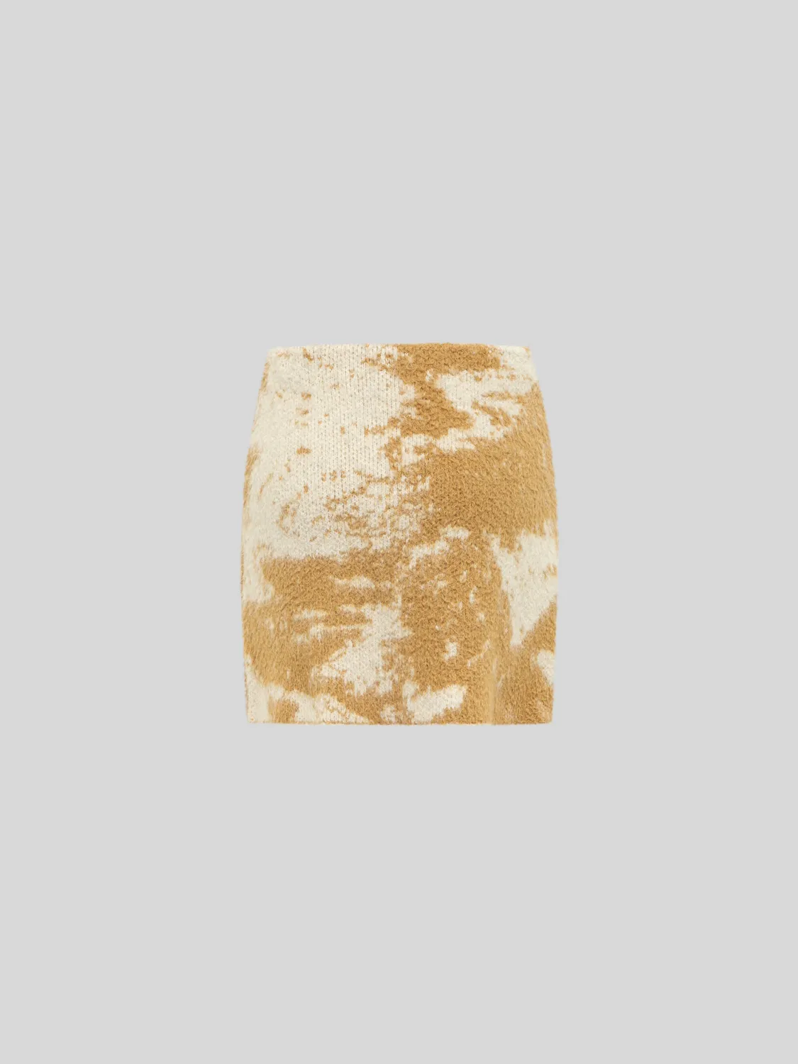 Laneus nederdel jacquard camel – tæt mini