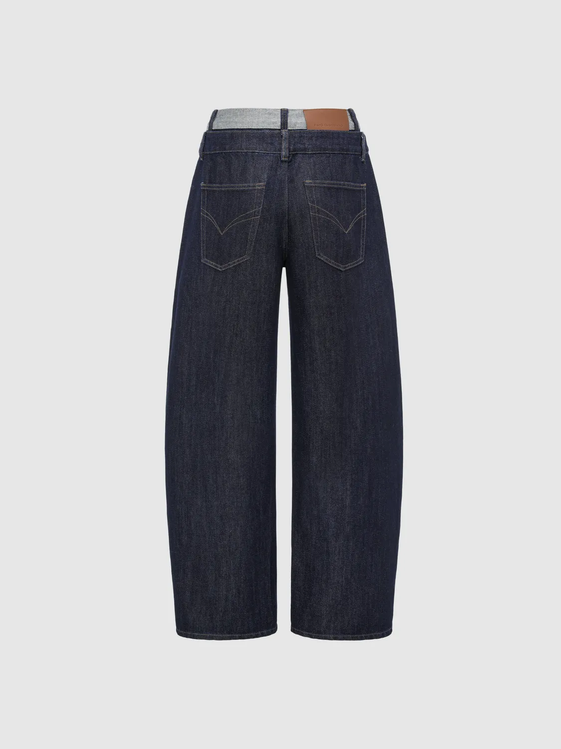Feng Chen Wang Double Waistband jeans navy