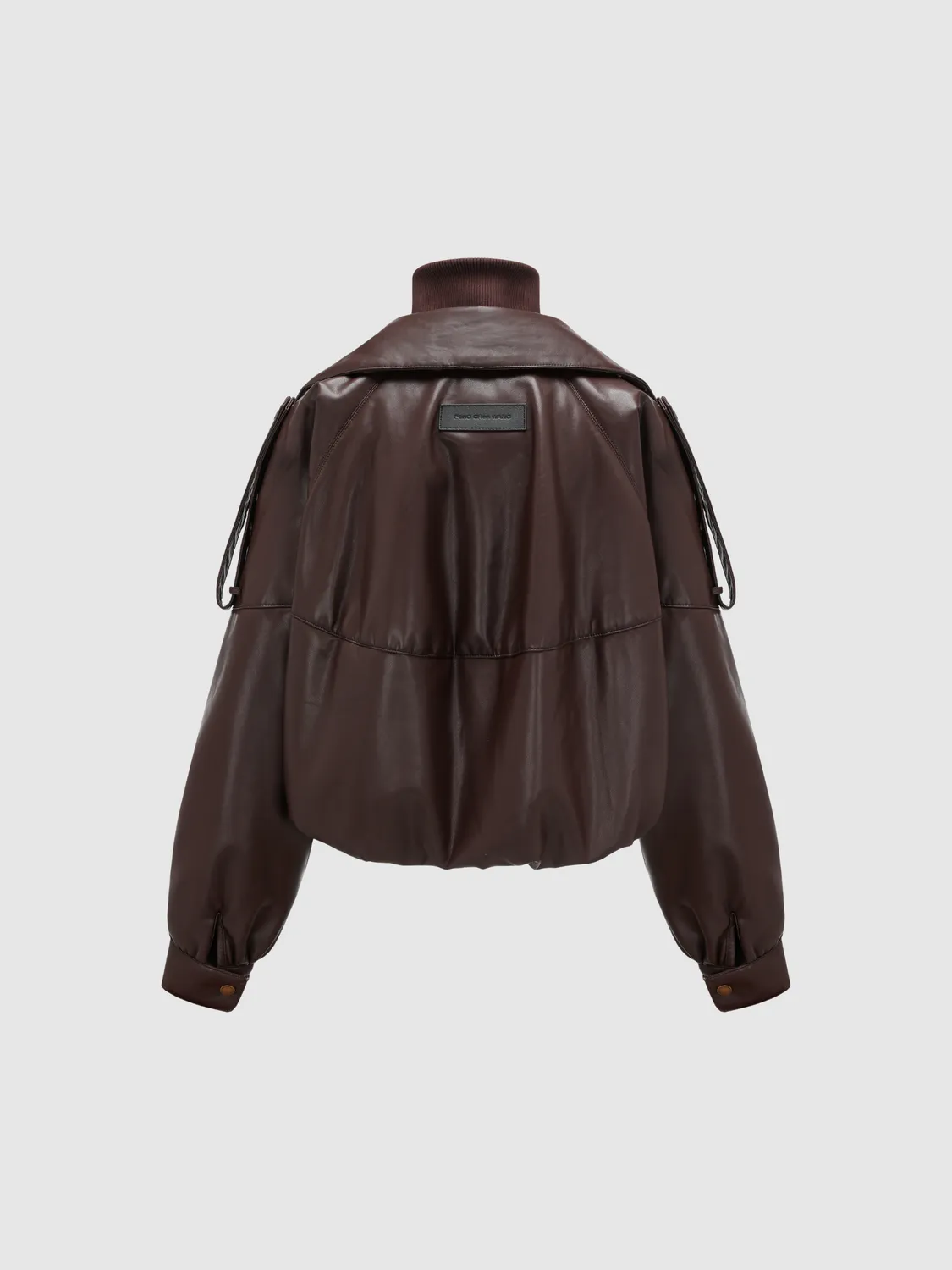 Feng Chen Wang Asymmetric Double Collar Jakke kunstlæder