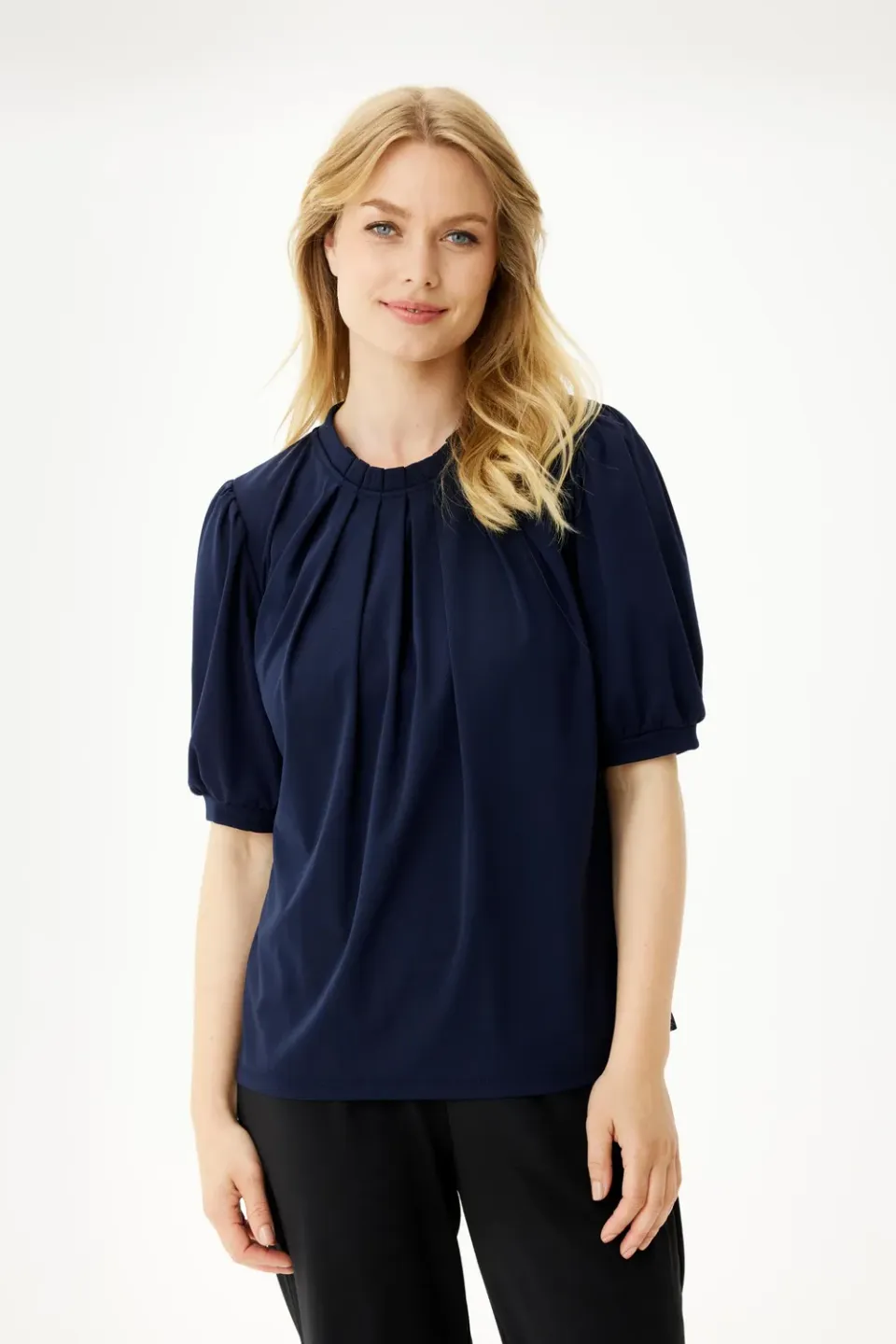 IN FRONT Grazia bluse jersey stræk halvlange ærmer