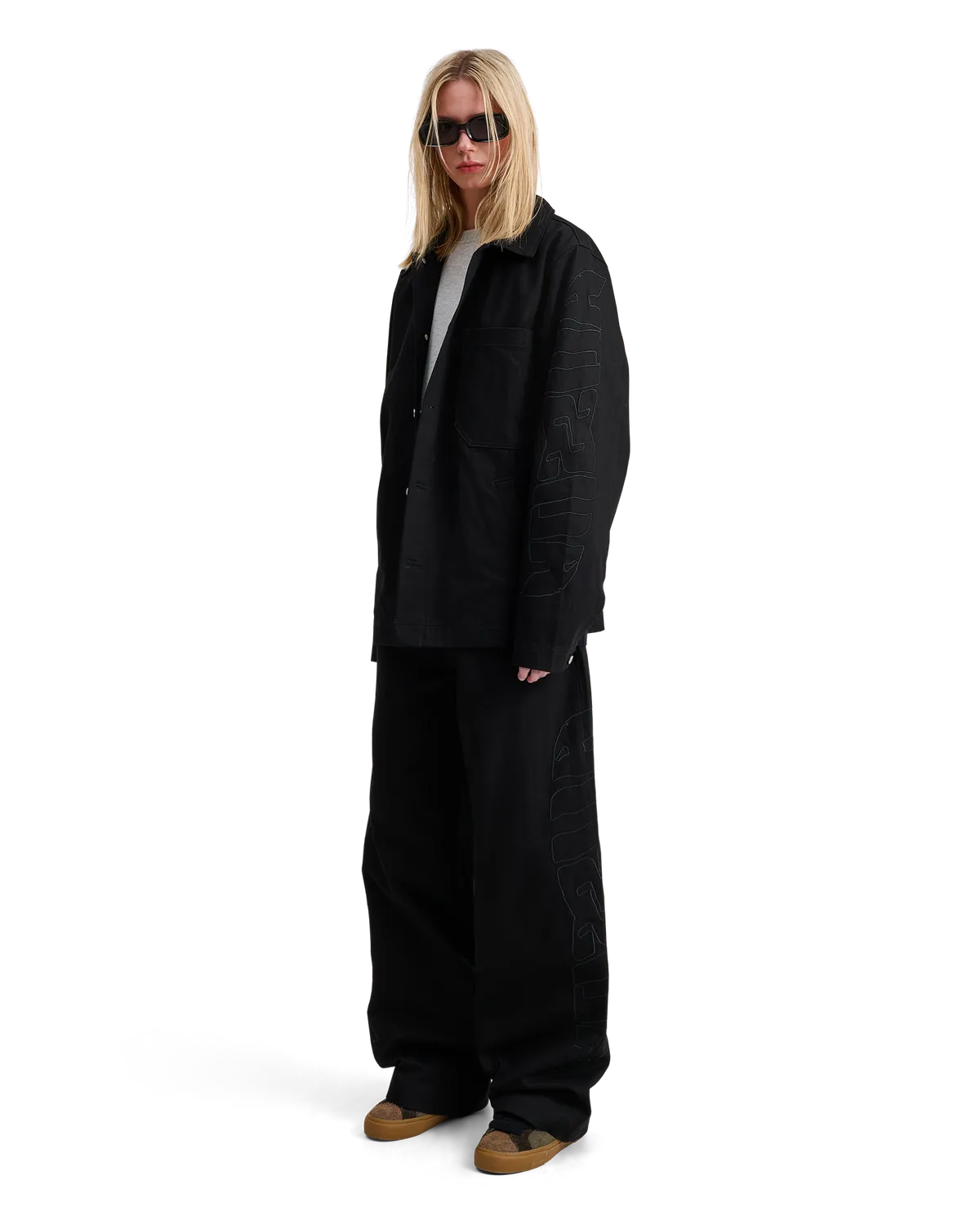Alis Bam wide fit jeans solid black bomuld