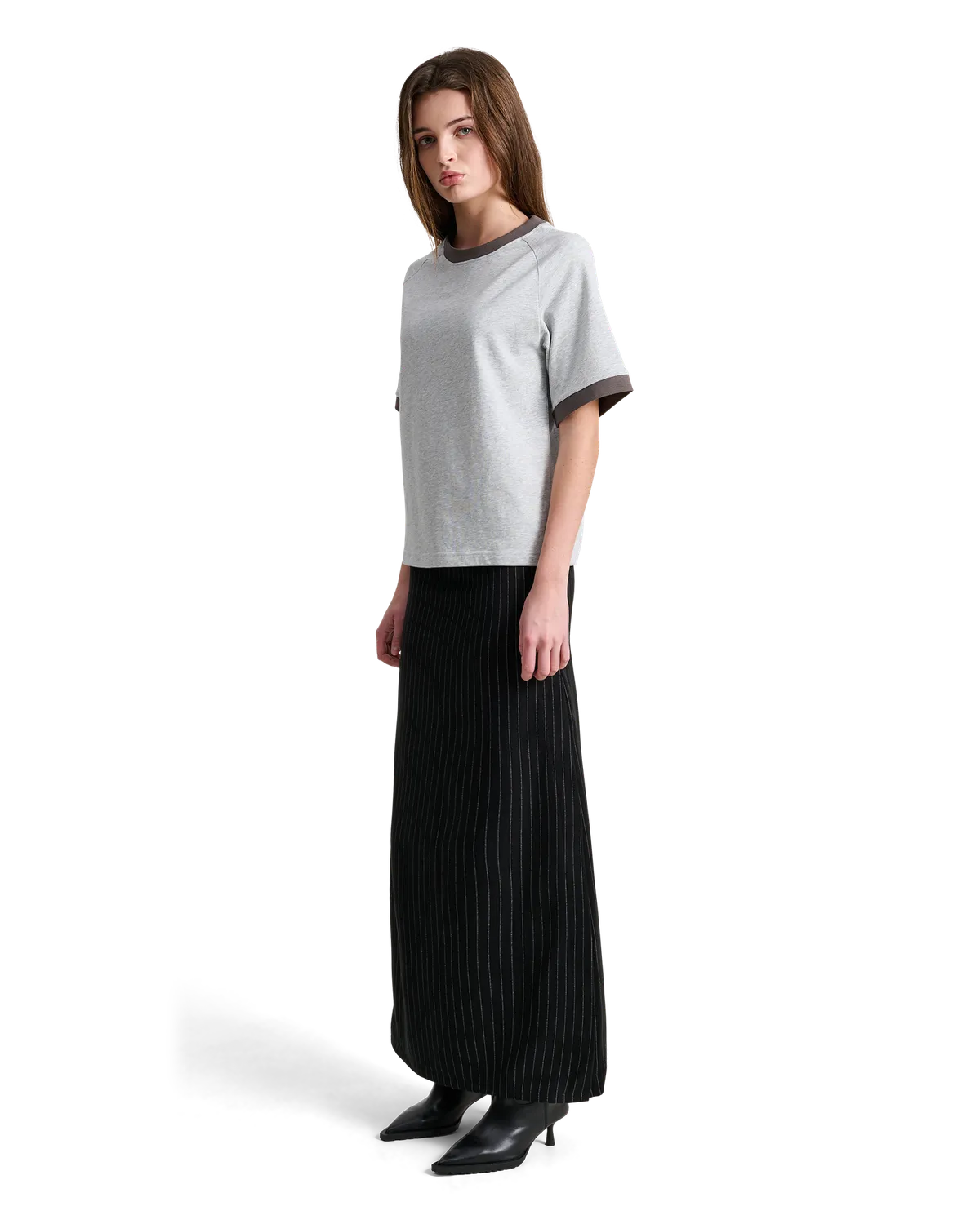 Alis Donne Raglan T-shirt cropped Grey Melange