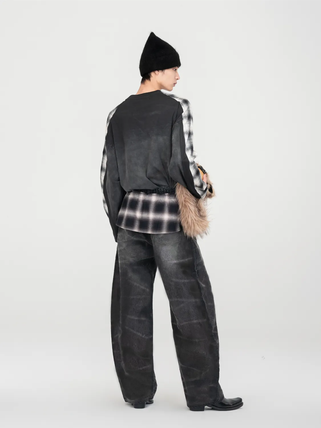 Feng Chen Wang Gradient Washed T-shirt brun langærmet